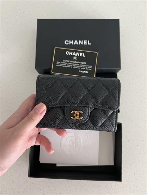 chanel red card case|Chanel caviar card case wallet.